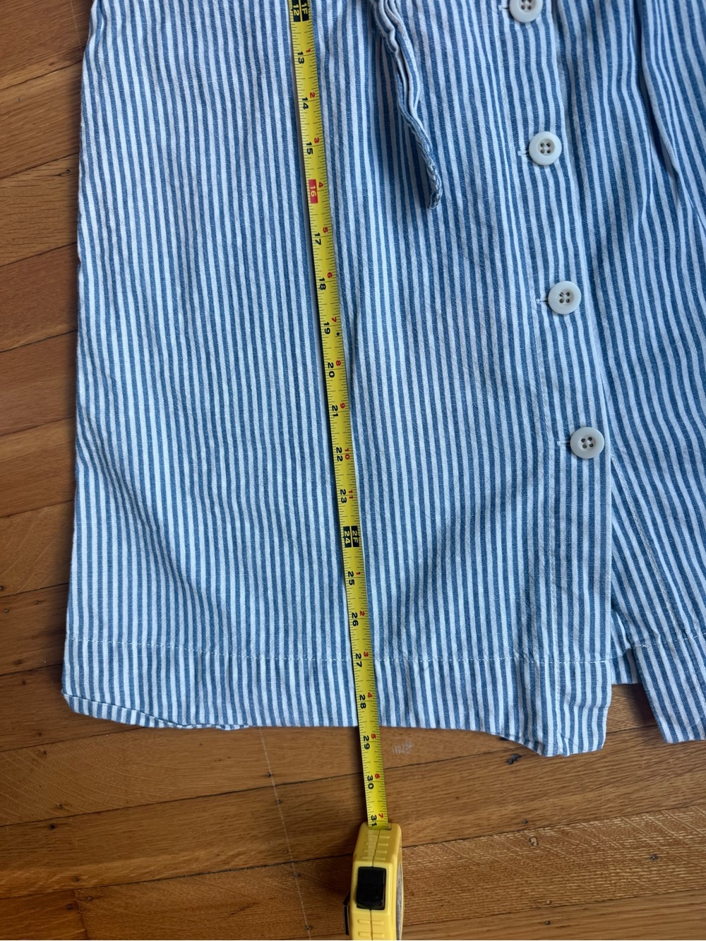 Madewell Blue and White Striped Button-Front Midi Skirt with Waist Tie - Picture 5 of 7